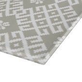 Grijs traditioneel Lets ontwerppatroon Snijplank (Hoek)