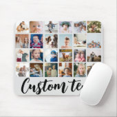 Grijs trendy 24 foto raster aangepaste tekst Mouse Muismat (Met muis)