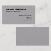 Grijs Trendy Modern Elegant Simple Visitekaartje (Voorkant / Achterkant)