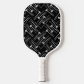 Grijs Trombone Crosshatch Patroon Pickleball Paddle (Voorkant)