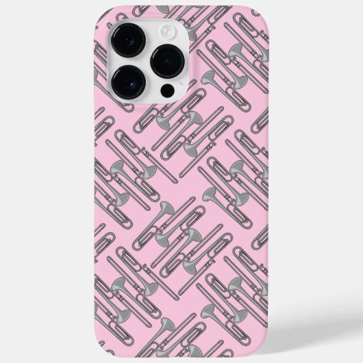 Grijs Trombone Crosshatch Roze Patroon Case-Mate iPhone Case (Achterkant)