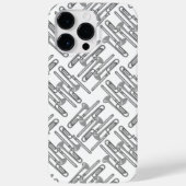 Grijs Trombone Crosshatch Wit Patroon Case-Mate iPhone Case (Achterkant)