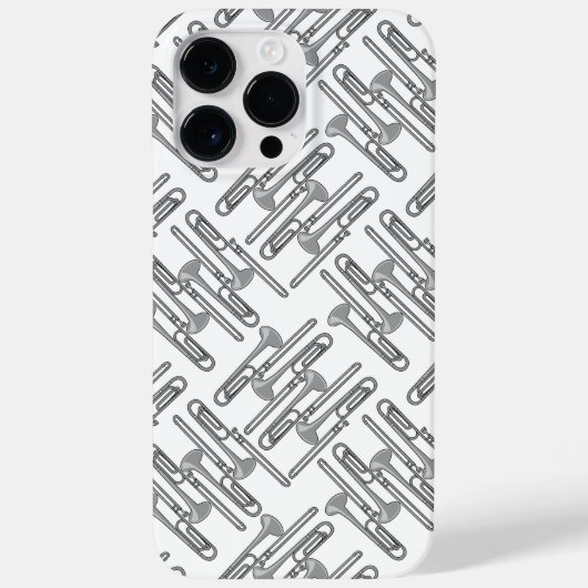 Grijs Trombone Crosshatch Wit Patroon Case-Mate iPhone Case (Achterkant)
