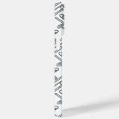 Grijs Trombone Crosshatch Wit Patroon Case-Mate iPhone Case (Achterkant / Rechts)
