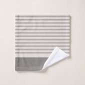 Grijs Turks Strepen Monogram | Boerderij Bad Handdoek (Wasdoekje)