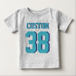 Grijs & Turquoise Baby | Sporttrui ontwerp<br><div class="desc">Grijs & Turquoise Baby | Sporttrui Design · Baby Football T-shirt</div>