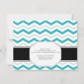Grijs & Turquoise Chevron Bridal Shower Uitnodigin Kaart (Achterkant)