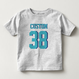 Grijs & turquoise peuter   Sporttrui ontwerp Kinder Shirts
