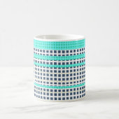 Grijs turquoise ruit koffiemok (Center)