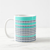 Grijs turquoise ruit koffiemok (Links)