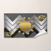 Grijs Turquoise Zuidwest goud Kokopelli Bad Handdoek (Handdoek)