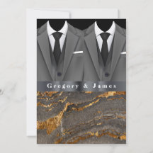 Grijs Tuxedos Wit Zakdoek Goud Zwart Marmer
