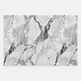 Grijs "Twilight Marble Fantasy" Marmeren textuur w Inpakpapier Vel