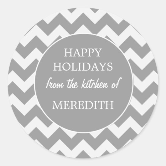 Grijs uit de keuken van bakken ronde sticker (Voorkant)