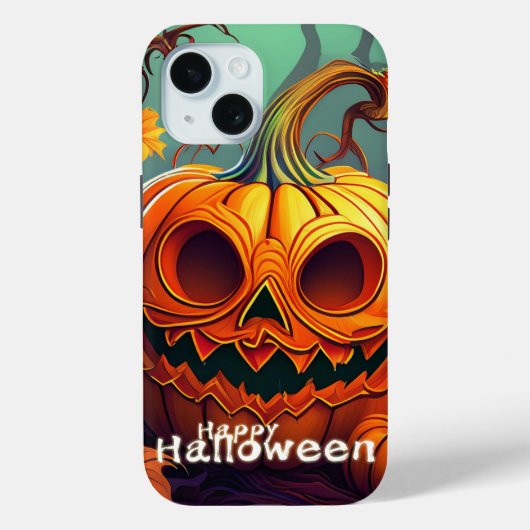 Grijs uitziende oranje pompoen met gezicht, Hallow Case-Mate iPhone Case (Achterkant)