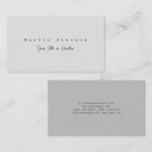 Grijs Uniek Modern Minimalistisch Plain Premium Li Visitekaartje (Voorkant / Achterkant)