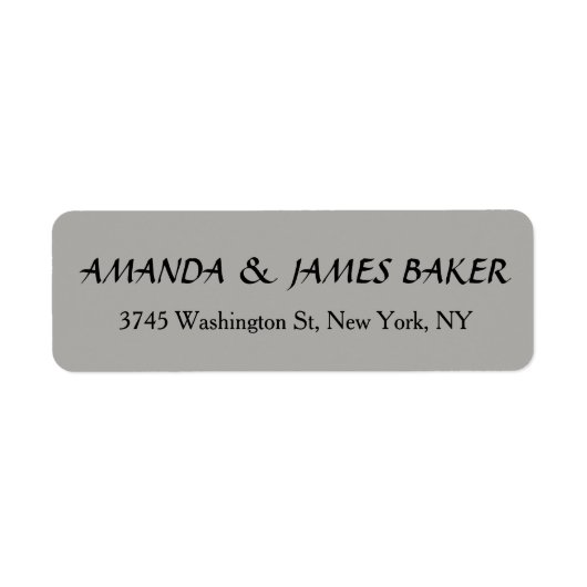 Grijs Unieke Creatieve Schone Stijlvolle Familiena Etiket (Voorkant)