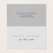 Grijs Unieke Moderne Minimalistische Vlakte Visitekaartje (Buitenkant ongevouwen)