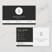 Grijs uw Logo Modern Social Media-pictogram Visitekaartje (Voorkant / Achterkant)