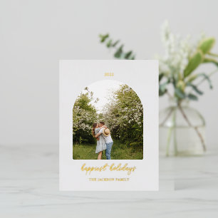 Grijs   Vakantiek kerstfoto-Folie Briefkaart feest