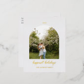 Grijs | Vakantiek kerstfoto-Folie Briefkaart feest (Voorkant / Achterkant)