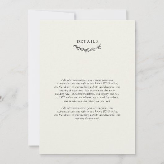 Grijs van het potlood Wit hartslag 2 in 1 bruiloft Kaart (Achterkant)