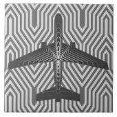 Grijs van het Vliegtuig van het art deco Grafiet Tegeltje (Voorkant)