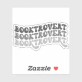Grijs Veelkleurige Retro Booktrovert Vinyl Sticker (Vel)