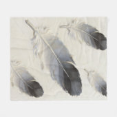Grijs Veer Zachte Esthetische Moderne Boho Fleece Deken (Voorkant (Horizontaal))