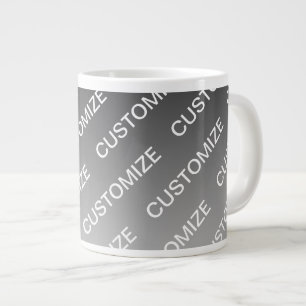 Grijs (veranderlijke kleur) Ombre & Tekstpatroon Grote Koffiekop