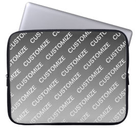 Grijs (veranderlijke kleur) Ombre & Tekstpatroon Laptop Sleeve