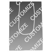 Grijs (veranderlijke kleur) Ombre & Tekstpatroon Medium Cadeauzakje (Achterkant)