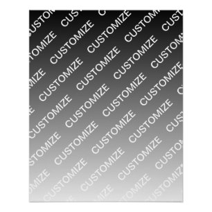 Grijs (veranderlijke kleur) Ombre & Tekstpatroon Perfect Poster