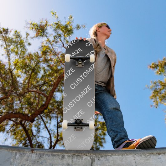 Grijs (veranderlijke kleur) Ombre & Tekstpatroon Persoonlijk Skateboard (Buiten 1)