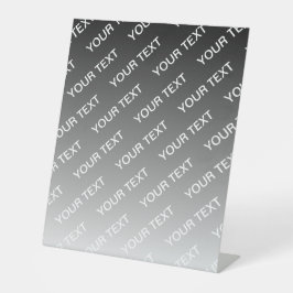 Grijs (veranderlijke kleur) Ombre & Tekstpatroon Reclamebord Met Voetstuk