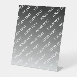 Grijs (veranderlijke kleur) Ombre & Tekstpatroon Reclamebord Met Voetstuk