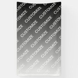 Grijs (veranderlijke kleur) Ombre & Tekstpatroon Spandoek