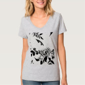 Grijs verbleekte bloem basic T-shirt, KLEIN T-shirt (Voorkant)