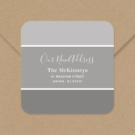 Grijs verfstaal Nieuw adres Vierkante Sticker