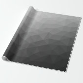 Grijs verloop geometrisch maaspatroon cadeaupapier (Uitgerold)
