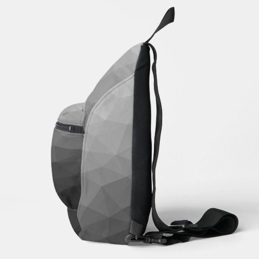 Grijs verloop geometrisch maaspatroon sling bag (Rechts)