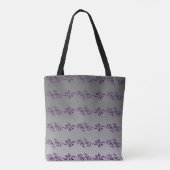 Grijs verloop Paarse gestreepte bloem blaadje patr Tote Bag (Achterkant)