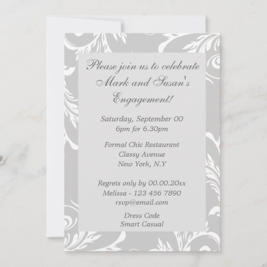 Grijs verloving ter gelegenheid van de witte verja kaart (Voorkant)