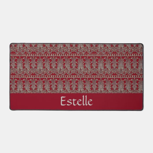 Grijs Victoriaans decoratief patroonkastanje Bureaumat (Voorkant)