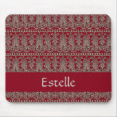 Grijs Victoriaans decoratief patroonkastanje Muismat (Voorkant)