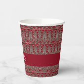 Grijs Victoriaans decoratief patroonkastanje Papieren Bekers (Links)