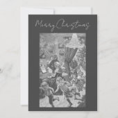 Grijs  Victoriaans Zweeds Vrolijk Kerstfeest Feestdagenkaart (Voorkant)