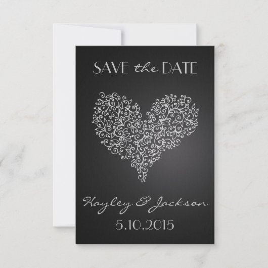 grijs vierkant bruiloft behalve de datumkaart " me save the date (Voorkant)
