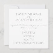 grijs vierkant huwelijksuitnodiging " met liefde " kaart (Achterkant)
