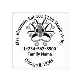 Grijs vierkant thuisadres Contactgegevens Rubberstempel